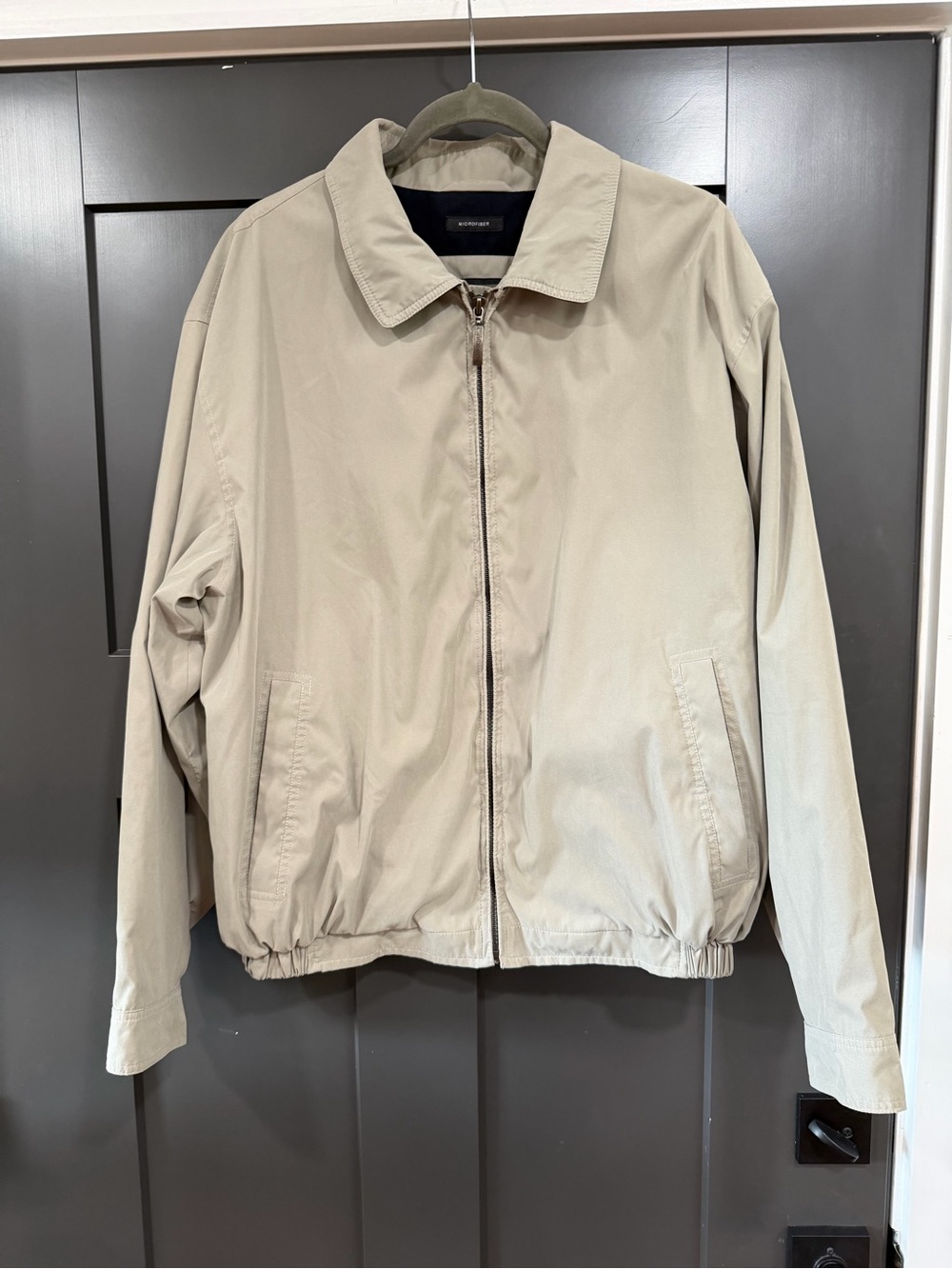 Claiborne Lightweight Zip-Up Shirt Jacket in Beige